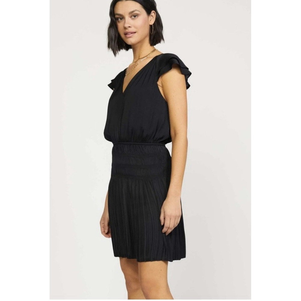 Current Air Los Angeles Zoey Pleated Skirt Mini Dress Ecru Black Size XS - Picture 2 of 9